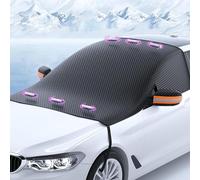 ZLYFCL Car Windscreen Cover for BMW 5 Series F10 2010-2017, All Weather Car Ice Protection Frost Protector Hidden Magnets UV Resistant,B-Orange reflective strips