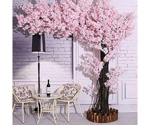 ZLZNX Artificial Cherry Blossom Flowers Simulated Blossom Tree for Indoor Outdoor Party Restaurant Mall Artificial Plant Fake Vines Flowers,A,1.8m high*1.5m long