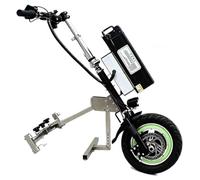 ZLZNX Electric Wheelchair Attachment Conversion Kit with Led Double Bead Front Light Endurance 80km 3-Speed Adjustment Electric Handcycle for Disabled,A17ah/80KM