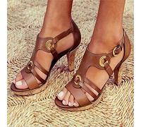 ZLZNX Ladies high heel Sandals Women's Strappy Heeled Sandal Platform Sandal Concealed Orthotic Arch Support Shoe,A,CN38