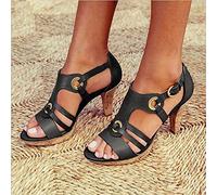 ZLZNX Ladies high heel Sandals Women's Strappy Heeled Sandal Platform Sandal Concealed Orthotic Arch Support Shoe,D,CN37