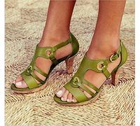 ZLZNX Ladies high heel Sandals Women's Strappy Heeled Sandal Platform Sandal Concealed Orthotic Arch Support Shoe,B,CN42
