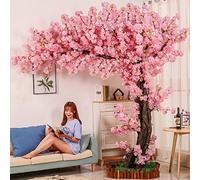 ZLZNX Simulation Cherry Tree, Peach Blossom Tree Home Decor, Indoor/Outdoor, Easy Assemble, 1.5m High x 1.2m Wide