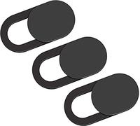 ZMA Camera Cover Slider for Privacy | Webcam Cover Ultra Thin Design Web Camera Covers Slide for Computer, Laptop, Desktop, iPad, Macbook, Smartphone Tablet & iphone Sliding Covers (Black - Pack of 3)