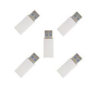 ZMA USB Data Blocker Pack of 5 | Anti-Hacking Antivirus USB Data Blocker for iPhone, Smartphone Data Sync Blockers, Blocks Unwanted Data Transfer - Secure Charging 3rd Gen Data Defender (Silver)
