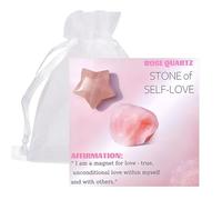 ZMaglorian Rose Quartz Lucky Stone as Worry Stone - Wishing Star Made of Natural Rose Quartz, Talisman Lucky Charm for Love & Hope, Small Lucky Charm for Lucky Stones Adults