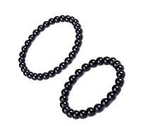ZMANYIJEW 2Pcs Black Tourmaline Bracelet, Black Crystal Bracelet For Men Handmade Natural Gemstone Bracelet, adjustable, Crystal Gemstone, no gemstone