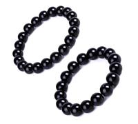 ZMANYIJEW 2Pcs Black Tourmaline Bracelet, Black Crystal Bracelet For Men Handmade Natural Gemstone Bracelet, adjustable, Crystal Gemstone, no gemstone