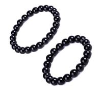 ZMANYIJEW 2Pcs Black Tourmaline Bracelet, Black Crystal Bracelet For Men Handmade Natural Gemstone Bracelet, adjustable, Crystal Gemstone, no gemstone