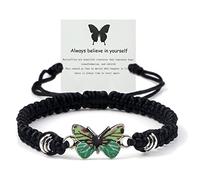 ZMANYIJEW Always Believe in Yourself Butterfly Bracelet--Adjustable String Butterfly Bracelets "Always Believe in Yourself" for Women, Cute Butterfly Charm Bracelets, Always Believe in Yourself