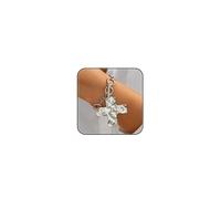 ZMANYIJEW Chunky Cross Bracelet Chain for Women Gold Silver BraceletsGold Cross Heart Toggle Statement Chain Bangle Jewelry, One Size, Alloy Steel, no gemstone