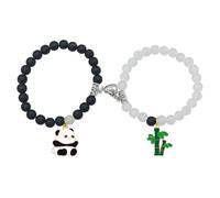ZMANYIJEW Panda Friendship Bracelets Matching Bracelets for Couples Cute panda Handmade Beaded BFF Bracelets for 2 Valentine's Day Birthday Gifts for Women, 1, Alloy, no gemstone
