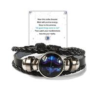 ZMANYIJEW Zodiac Signs Spirit Bracelet, Multilayer Adjustable 12 Constellation Zodiac Bracelet Handmade Woven Virgo Bracelet for Women Glow in the Dark Zodiac Jewelry for Men, adjustable, Metal, no