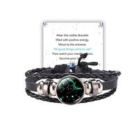 ZMANYIJEW Zodiac Signs Spirit Bracelet, Multilayer Adjustable 12 Constellation Zodiac Bracelet Handmade Woven Virgo Bracelet for Women Glow in the Dark Zodiac Jewelry for Men, adjustable, Metal, no