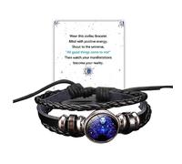 ZMANYIJEW Zodiac Signs Spirit Bracelet, Multilayer Adjustable 12 Constellation Zodiac Bracelet Handmade Woven Virgo Bracelet for Women Glow in the Dark Zodiac Jewelry for Men, adjustable, Metal, no