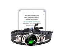 ZMANYIJEW Zodiac Signs Spirit Bracelet, Multilayer Adjustable 12 Constellation Zodiac Bracelet Handmade Woven Virgo Bracelet for Women Glow in the Dark Zodiac Jewelry for Men, adjustable, Metal, no