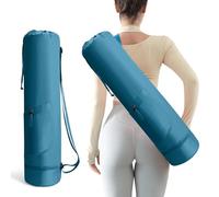 Zmarthumb Yoga Mat Bag, Yoga Bag with Adjustable Strap and Pockets for Women & Men, Lightweight Carrier for Yoga, Workout, Outdoor Use (Blue)