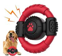 ZMAYPLUS Chew Toy, Nylon Rubber Steering Wheel Shape Indestructible Dog Squeaky Toys for Small，Large and Medium Dogs, Dog Teeth Cleaning, Milk Flavor, 5.9 inches