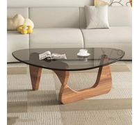ZMAZHANG Mid Century Coffee Table, Triangle Glass Center Table for Living Room, Modern Tea Table End Table for Living Room Patio(Gray,91x65x40cm)