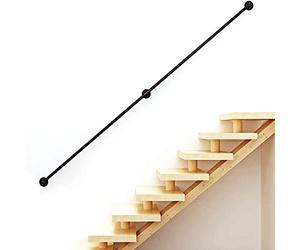 ZMAZHANG Wall Handrail Stairs Staircase Handrail Banister Rail Support Kit Black | For Disabled,Elderly Or Child In Inside Outside Indoor Outdoor | Metal Wrought Iron Pipe Design (Size : 30cm/1ft)