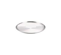 ZMCGNO 4Pcs Stainless Steel Storage Tray Luxurious Brass Gold Round Plate Fruit Cake Steak Snack Kitchen Metal Tableware Dish(Silver 14cm)