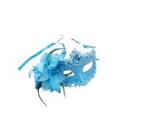 ZMCGNO Dance Party Diamond Mask Feather Flower Wedding Carnival Performance Costume Sexy Lady Mask Masquerade(Blue)