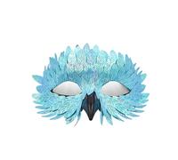 ZMCGNO Faux Feather Bird Masks Adult Mardi Gras Costume Accessory(Blue)