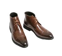 ZMCGNO Large Size High Top Pointed Men's Shoes, Low, Glossy, Formal, Gentleman Style Business(Brown,41(EU-40))