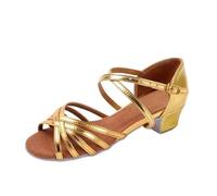 ZMCGNO Latin Dance Shoes Ladies Girls Tango Ballroom Salsa(Golden five,39)