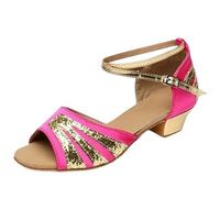 ZMCGNO Latin Dance Shoes Ladies Girls Tango Ballroom Salsa(Rose red phoenix tai,41)
