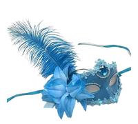 ZMCGNO Masquerade Mask For Women Peacock Feathers Half Face Mask Party Performance(Blue)