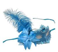ZMCGNO Party Mask Feather Lace Mask Masquerade Halloween Eye Masque Nightclub Maske Face(Blue)