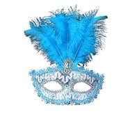 ZMCGNO Party Mask Women Masquerade Peacock Feathers Half Face Mask Costume Mask For Children(Blue)