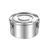ZMCGNO Stainless Steel Lunch Box Portable Round Food Storage Container Leak-Proof Picnic Bento Refrigerator Freezer Fruits Bowl(660ml)