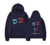 ZMCLZMD Anuel AA Printed Hoodies Sweatshirt Coat Real Hasta La M Uer HoodieTrends Print Designs Couples' Outfits Men and Women-Navy blue||m