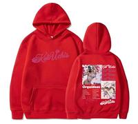 ZMCLZMD Kali Uchis Sweatshirt Orquideas Album Hoodie Singer Merch Hip Hop Classic Kangaroo Bag Suitable for Both Men and Women-Red||xx_l