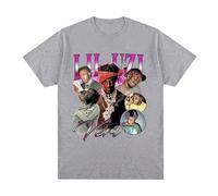 ZMCLZMD Lil Uzi Vert Short Sleeve Graphic T-Shirt Clothing Trends Printed Patterns Retro Style Unisex S-3XL-Grey||x_l