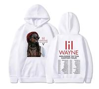 ZMCLZMD Rapper Hoodie Lil Wayne Welcome To Tha Carter 2025 Tour Sweatshirt Street Trend Retro Style Suitable for Men and Women-white||3x_l