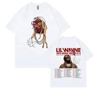 ZMCLZMD Rapper Short Sleeve Lil Wayne Graphic T Shirts Tha Carter Trends Character Prints Street Retro Style Suitable for Both Men and Women-White||3X_l