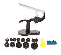 ZMCPODALK 15pcs Watch Press Tool Kit, Watch Back Remover and Closer with Battery Replacement Tool, 12 ABS Plastic Dies for 18mm - 50mm Watches, Includes Case Opener Pry Bars for