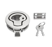 ZMCPODALK 2in Boat Door Hatch Lock, Marine Flush Pull Slam Latch, 316 Stainless Steel Round Locking Hatch Handle with Keys for RV Home Deck Cabinet