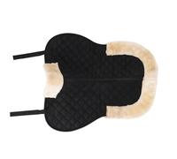 ZMCPODALK English Half Saddle Pad, Horse Saddle Pad with Faux Wool Top and Polyester Base, Shock Absorbing Anti Slip Breathable Half Pad for Training and Competition