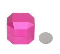 ZMCPODALK Octagonal Billiard Chalk Storage Box, Aluminum 2 Layer Chalk Holder for Pool Snooker, Portable Octagonal Chalk Cover Box with Compact Design for Players On The Go (Pink)