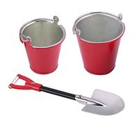 ZMCPODALK RC Crawler Metal Shovel Bucket Accessory Set, Compatible with Axial SCX10 D90 CC01, Includes 1 Shovel and 2 Buckets for 1:10 Scale Off - Road Models