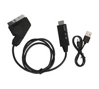 ZMCPODALK SCART to HD Multimedia Interface Converter, SCART to HDMI Adapter Cable with 1080P Support, Micro USB Powered Video Audio Converter for VCR DVD TV with DC 5V