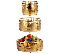 ZMCVOE 3 Pcs Eid Tray, Eid Mubarak Sweet Tray, Gold Moon Ramadan Plates, Dates Holder Ramadan for Ramadan Dates Dried Fruit Storage Party Favor Supply