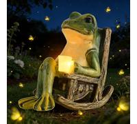 ZMCVOE Frog Garden Ornaments Outdoor, Waterproof Frog Solar Garden Ornament, Solar Frog Ornament Light, Frog Ornament for Garden for Pathway Yard Lawn Patio, Funny Garden Ornaments Accessorie