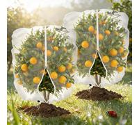 ZMCVOE Insect Mesh Cover with Zipper and Drawstring, 2 Pack 240x240 cm Fruits Tree Netting Cover with Zipper, Reusable Large Fruit Tree Netting, Net for Fruit Trees for Protect Plant Fruits