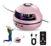 ZMCVOE Music Jump Rope Machine, Wireless Smart Skipping Rope with Remote Control, 1-10 Speed Electronic Skipping Rope, Skipping Rope with Counter for Kids Adults (Pink)