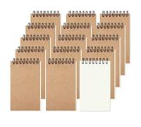 ZMCYN 15 Pcs 3x5 Inch Small Spiral Dotted Notebook, Kraft Cover Pocket Notebook A7 Bulk, Mini Spiral Dotted Notepad for Note Taking, School, Office(100 Pages/50 Sheets)
